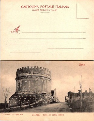 Modiano Postcard Roma Via Appia Tomba di Cecilia Metella Unposted Sepia Vintage