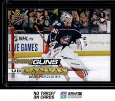 2019-20 UD Canvas Young Guns Elvis Merzlikins #C118 Columbus Blue Jackets