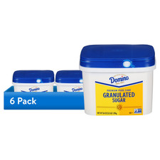 6 pack Domino Premium Pure Cane Granulated Sugar, 3.5 lb Tub