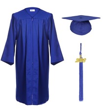 Unisex Adult Matte Graduation Cap and Gown Tassel Set Royal Blue, 51'' 5'6''...