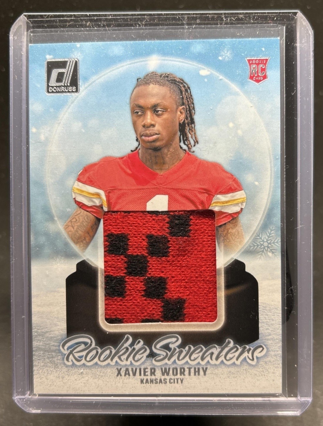 Xavier Worthy Panini Donruss Rookie Holiday Sweater #RHSXWO Base