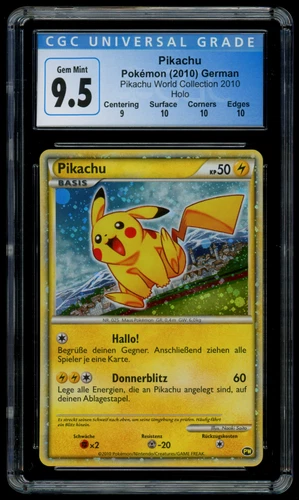 CGC 9.5/10 GEM MINT Pokemon German Pikachu World Collection Holo Promo