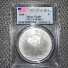 2008 $1 American Silver Eagle MS69 PCGS - First Strike