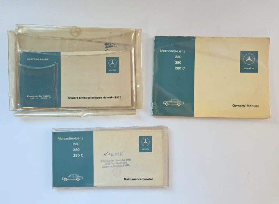 Mercedes Benz 230 280 280c 1967 Livros do Proprietário Manuais Registro de Serviço de Manutenção - Imagem 3 de 4