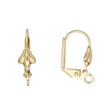 Gold 14K Plated Shell Leverback Loop Ear Hooks Earring Findings 10 pcs