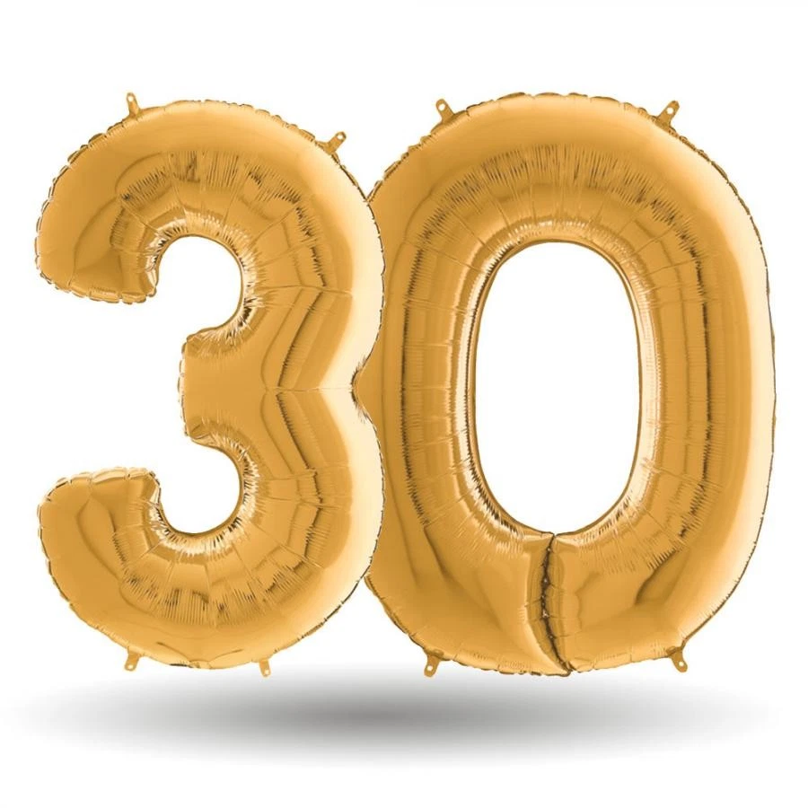 Set Decorazioni Compleanno 30 Anni Uomo/Donna: Palloncini Neri Con Striscione Happy Birthday, Numeri 3 E 0, A Coriandoli E Stelle - 2