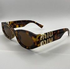 Miu Miu MU11WS Women  s Oval Sunglasses Tortoise Frame Brown Lens LIGHTLY USED 