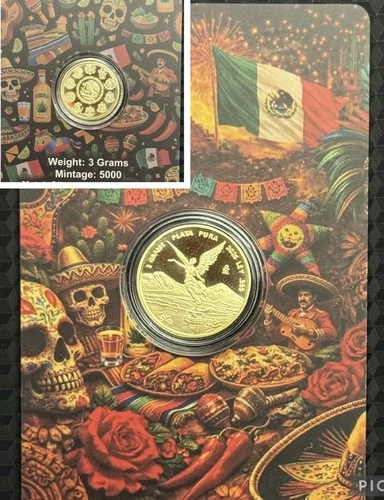 2026 3 Gram .999 Silver Gold Gilded Mexico Libertad Tribute Round In Assay