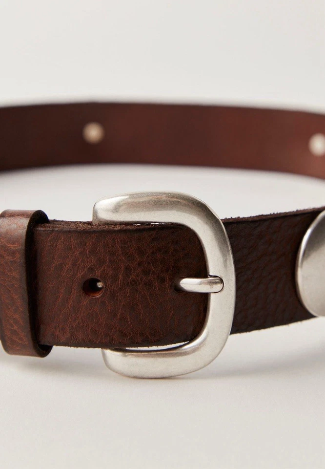 NUEVO CON ETIQUETAS CINTURÓN DE CUERO FREE PEOPLE RHEA S/M MOCHA Foto 4 de 4