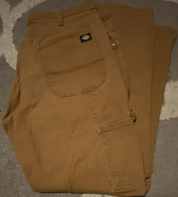 Dickies Flexible Durable Brown Unisex Work Pants Worn-in Size 32/30