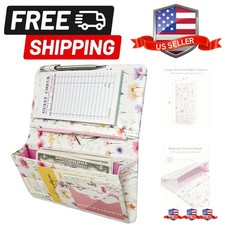 Cute Server Book for Waitress, Waiter Book with Zipper and Magnetic Pocket, S...