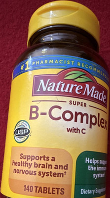 Nature Made Super B-Complex + Vitamin C Tablets 140 Count Immune Brain Support