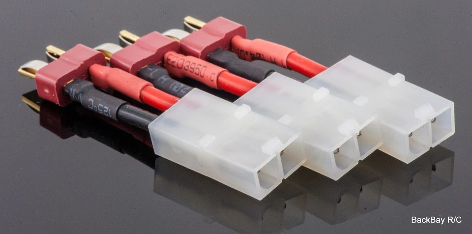 3 Pack: Tamiya Female to Male T-Plug (Deans' Style) Adapters w/ 2.5CM 14awg Wire - Image 2 of 2