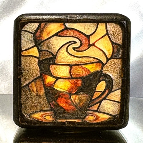 Coffee Craft - Luminous Stained Mosaic - Backgammon Doubling Cube 36mm - Picture 7 of 9