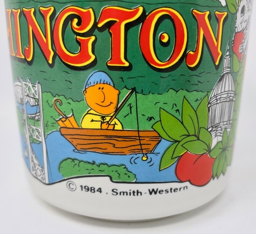 Vintage Washington State Tasse, 1984, Space Needle, Mt Rainer, Rainbow, King Dome! - Bild 4 von 5