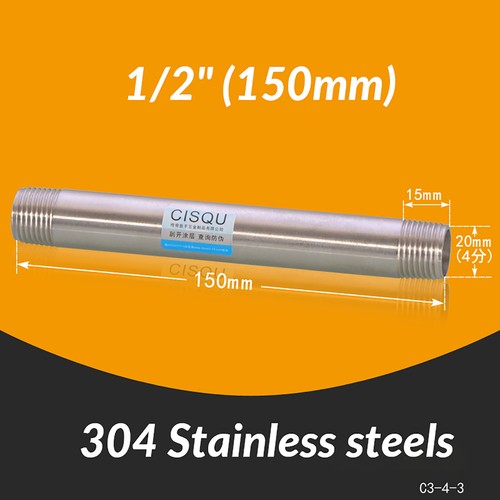 STAINLESS STEEL PIPE PIECES -THREADED BSP BOTH ENDS -VARIOUS SIZES -HIGH QUALITY - Picture 9 of 32