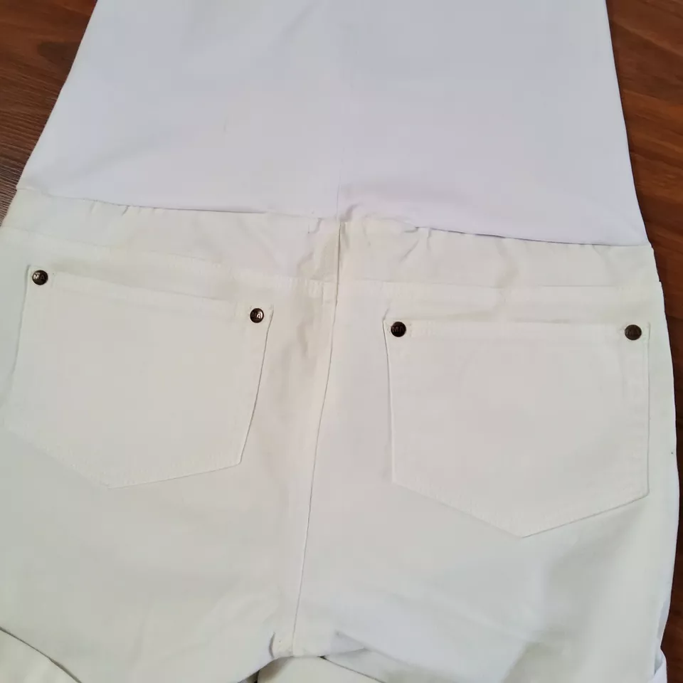 Pantalones Cortos de Jean Maternal America Maternity Blancos con Puños Pull-on Nuevos Foto 4 de 4