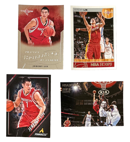 Jeremy Lin lot 2017 PSA 8 /75, 2014 Hoops Red back & parallel, 2012 SP variant - Picture 9 of 10