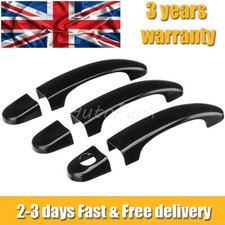 GLOSS BLACK DOOR HANDLE COVERS FOR VW TRANSPORTER T5 T6 CARAVELLE CADDY VAN UK2