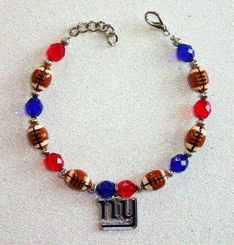 NEW Bracelet Ceramic Czech glass Beads 7.5" - 8.5" Adjust NFL Charm CHOOSE TEAM - Picture 4 of 10