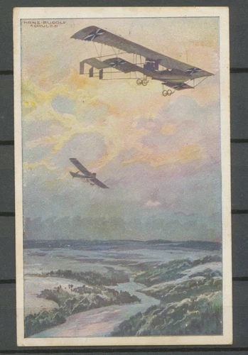 WWI Photo postcard of war plane canceled DELMENHORST 10-2-1916 H2411