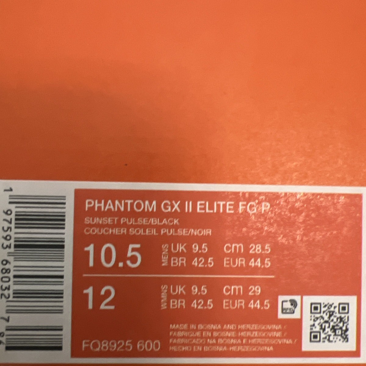 Nike Phantom GX II Elite FG Sunset Pulse/Black FQ8925-600 Sz 8.5 Men’s/10 Women Nike Phantom GX II Academy FG/MG Soccer Cleats (Sunset Pulse  main image 3