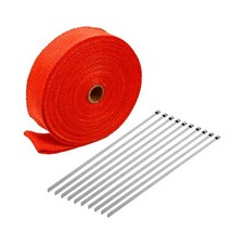 2 50ft Roll Fiberglass Exhaust Header Pipe Heat Wrap Tape Ties Kit 4 Colors