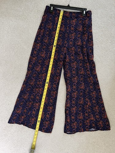 Anthropologie Elevenses hohe Taille weites Bein Cropped Hose lila orange Größe 8 - Bild 9 von 10