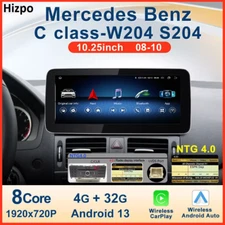 10.25"Android 13 CarPlay Radio Stereo GPS For Mercedes C-Class W204 S204 NTG 4.0
