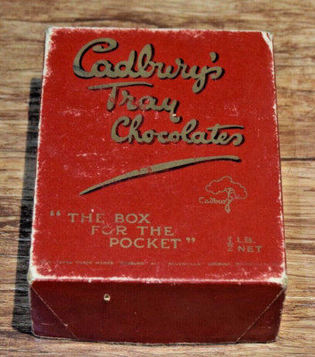 Anfang 20. Jh. Karton Cadburys Tablett Pralinen Cadbury Schokolade Vintage