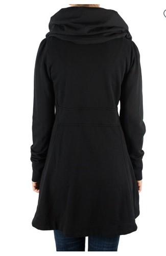 Prairie Underground Long Coat Lagenlook Hoodie Black USA - Picture 2 of 13