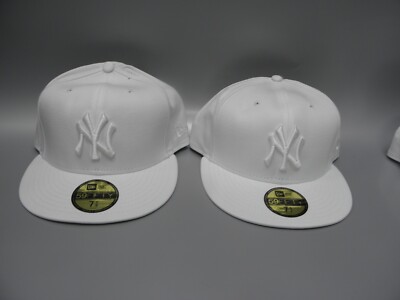 TWO NEW ERA 59FIFTY MLB NEW YORK YANKEES CAPS HATS 7-1/2 & 7-3/4 EMBROIDERED NWT