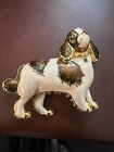 Vintage Unsigned Rucinni Cocker Spaniel Dog Enamel Brooch Pin Gold Tone