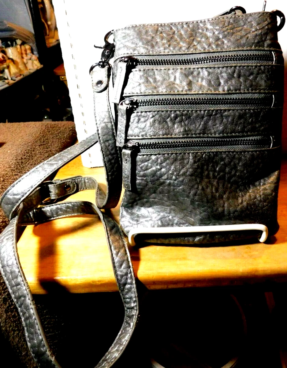 Bag Shiraleah Harper Multi Zippers Pockets Cross Body Bag Vintage Grey Pink