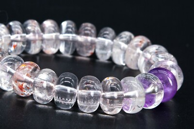 8x5MM Genuine Natural Super Seven Beads Grade AA+ Rondelle Loose Beads 7''