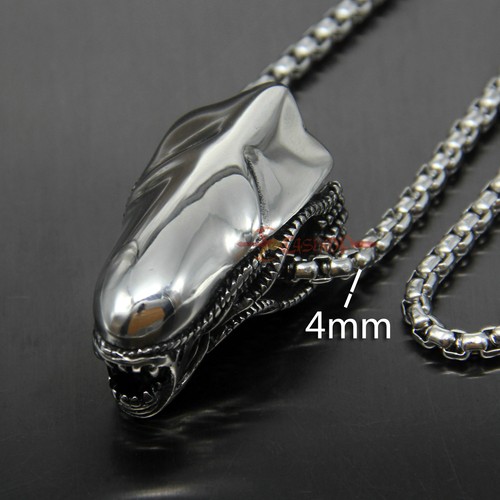 Collana Ciondolo Teschio Predatore Uomo Ragazzi Acciaio Inox Teschio Retro Gioielli Alieni - Foto 14 di 24
