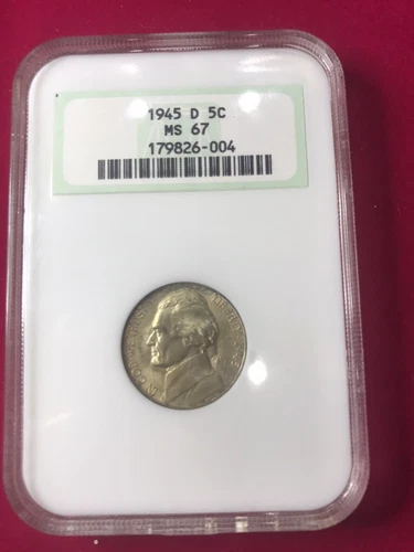 1945-D NGC MS67 Jefferson WWII War Time Nickel!!! Great For A Collection!