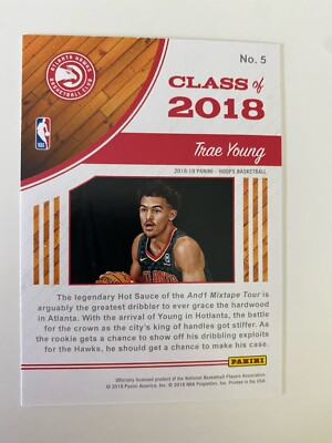 2018-19 NBA Hoops Class of 2018 Trae Young RC Card No. 5 | eBay