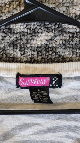Say What? womens long sleeve cardigan,Zebra print size Large VTG y2k preppy - Picture 3 of 7
