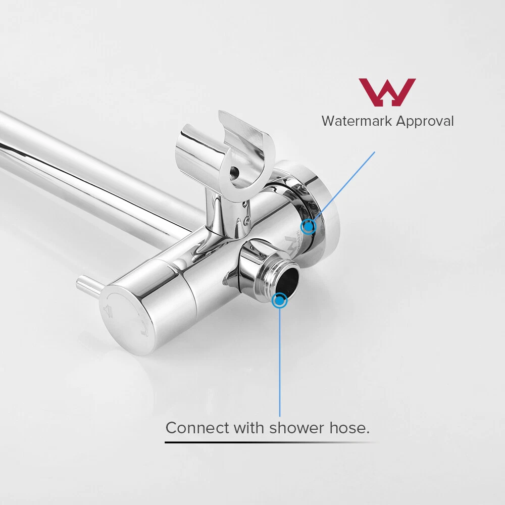 Decaura 9'' Rain Shower Head Set with Hand Shower SUS Gooseneck Shower Rail WELS