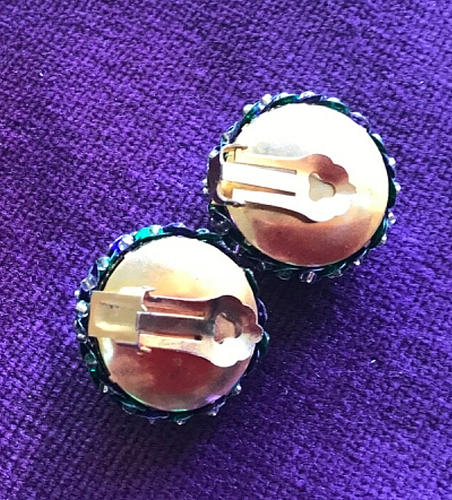 VINTAGE BIG AND BOLD CLIP ON STATEMENT EARRINGS VEERRY SPECTACULAR & VERY PRETTY - Picture 3 of 9