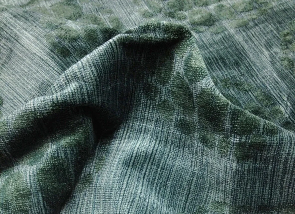 DONGHIA TORTOISE SHELL POND BLUE GREEN VELVET EXCLUSIVE UPHOL FABRIC 1.3 YD 52"W - Image 4 of 4