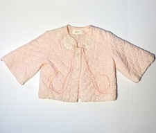 Vintage Barbizon Boudoir Jacket Bed Coat 1960s Dream Puff Pinup Pink Quilted M