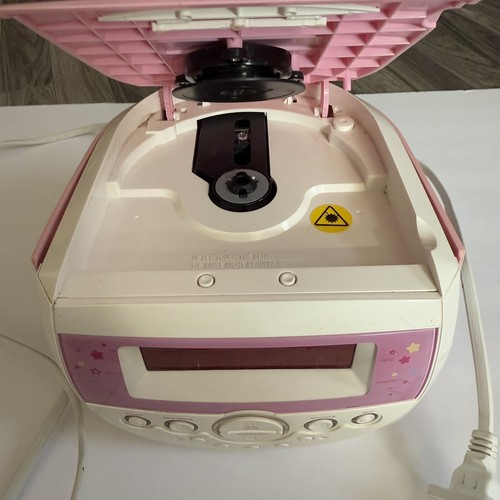 Hello Kitty AM FM Radio CD Player Alarm Clock 2010 KT2053 TURNS ON/UNTESTED - Picture 4 of 14