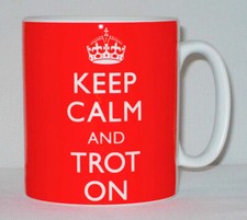 Keep Calm And Trot On Mug Can Personalise Great Horse Rider Shoe Jumper Jog Gift
