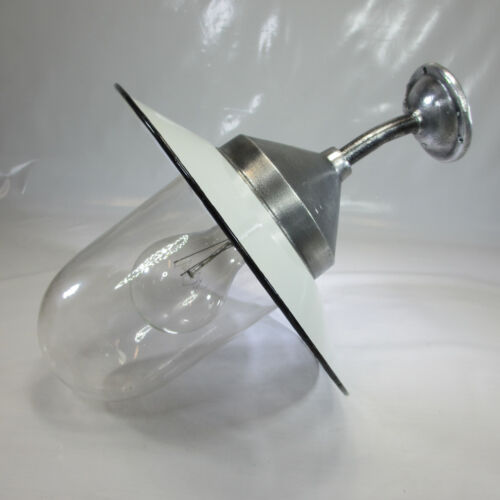 Hoflampe Art Deco Glaskolben Antik Wandlampe Industrie Design Antik Fabriklampe - Picture 1 of 11