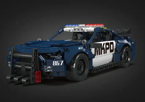 MOULDKING 15073 | MUSTANG Police Transformer Car Pull-Back Bauset NEU & OVP - Bild 4 von 6