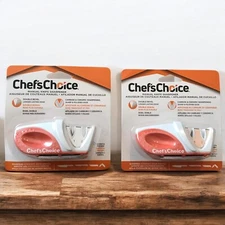 2 Pack Chef's Choice Manual Knife Sharpener Double Bevel Carbide & Ceramic