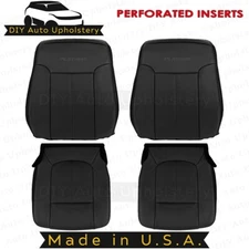 2013-2016 For Ford F250 PLATINUM Driver & Passenger Leather Seat Cover Set Black