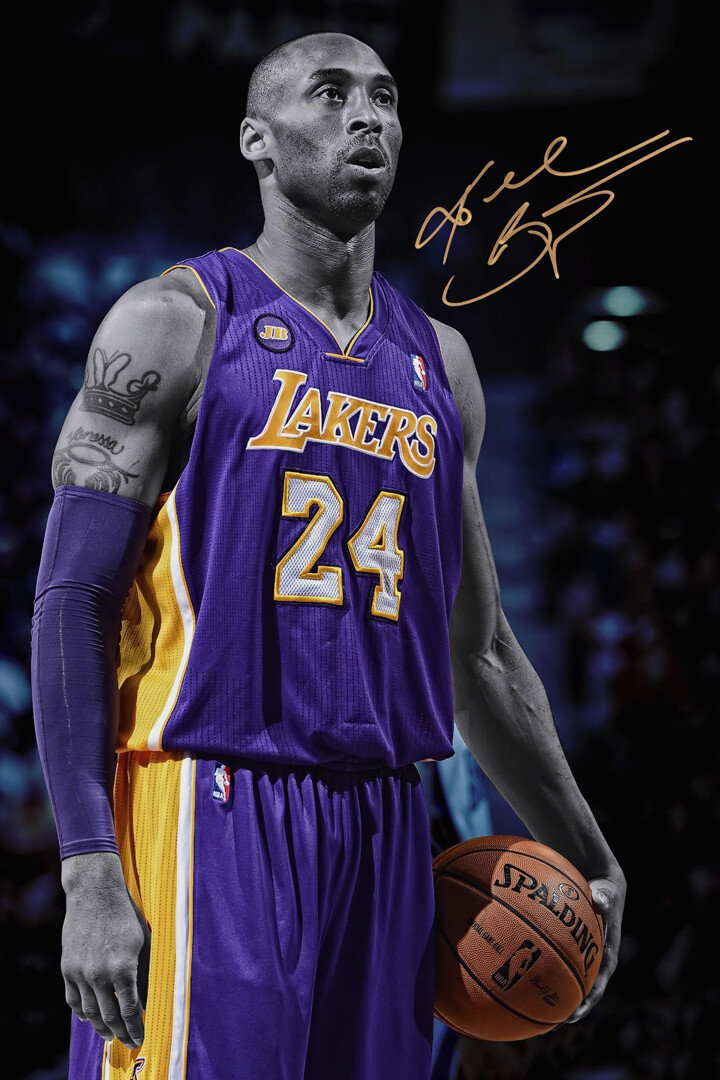 LA Lakers Kobe Bryant 24 Art Wall Indoor Room Outdoor Poster